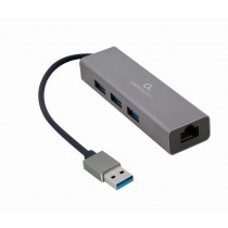 Gembird Adapter USB-AM to LAN GbE Hub 3xUSB 3.0