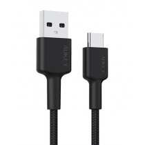 AUKEY CB-CA1 OEM nylonowy kabel Quick Charge USB C-USB A | FCP | AFC | 1m | 5Gbps | 3A | 60W PD | 20V