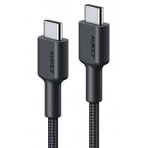 AUKEY CB-CC2 OEM nylonowy kabel Quick Charge USB C - USB C | 2m | 5Gbps | 60W PD | 20V