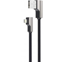 AUKEY CB-AL01 Black OEM nylonowy kabel USB - Lightning | 2m | wtyki 90 stopni | certyfikat MFi