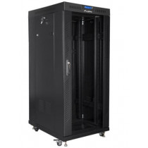 Lanberg Szafa instalacyjna RACK stojąca 19 cali 37u 800x1000 czarna drzwi szklane LCD (flat pack)