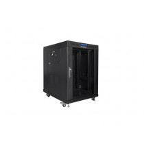 Lanberg Szafa instalacyjna RACK stojąca 19 15U 800X1000 czarna drzwi szklane LCD (FLAT PACK)