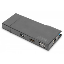 Digitus Stacja dokująca USB 3.0 Typ A, 7-portów, 4K 30Hz, HDMI, VGA, 2x USB 3.0, SD microSD, RJ45