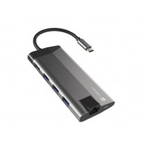 NATEC Stacja dokująca Multiport Fowler Plus USB-C PD, 3x USB 3.0, HDMI 4K, RJ45, SD, micro SD