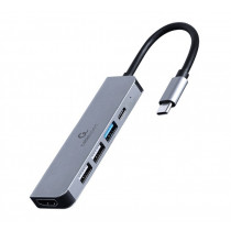 Gembird Adapter wieloportowy USB-C 5w1, PD, HDMI, USB 3.1, USB 2.0x2