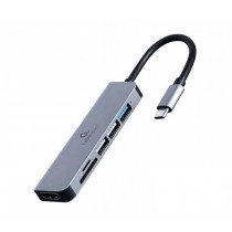 Gembird Adapter wieloportowy USB-C 6w1, HDMI, USB 3.1, USB 2.0x2, czytnik kart