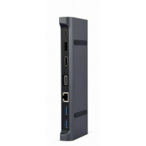 Gembird Adapter USB-C 9w1, HDMI, USB-C PD, VGA, DP, USBx3, Audio, LAN