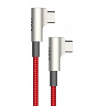 AUKEY CB-CMD37 Red OEM nylonowy kabel USB C - USB C | 1m | 3A | 60W PD | 20V