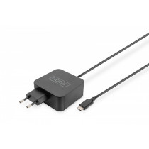 Digitus Ładowarka sieciowa zasilacz 1x USB-C PD 3.0 max. 65W zintegrowany kabel 1,2m Czarna