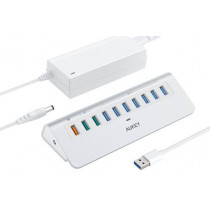 AUKEY CB-H6S aluminiowy Hub 10xUSB | 10w1 | 7xUSB 3.1 | 2xUSB AiPower | 1xUSB Quick Charge 3.0