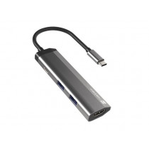 NATEC Stacja dokująca Multi Port Fowler Slim USB-C PD, 2x USB 3.0, HDMI 4K