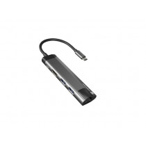 NATEC Stacja dokująca Multi Port Fowler Go USB-C - Hub 2x USB 3.0, HDMI 4K, USB-C PD, RJ45