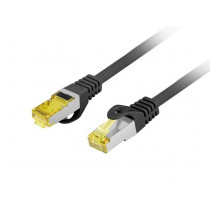 Lanberg Patchcord kat.6a S/FTP LSZH CU 1m fluke passed czarny