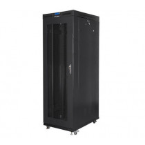 Lanberg Szafa rack stojąca 19 cali 27U 800x1200 czarna drzwi perforowane LCD FLAT PACK
