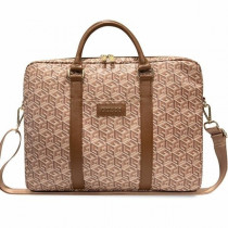 Guess Torba do notebooka 16 cali GCube Stripes GUCB15HGCFSEW brązowa