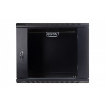 Digitus Szafa sieciowa wisząca 19 cali 9U rack 600x600, drzwi szyba, niedzielona, niezłożona, Czarna