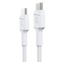Green Cell Kabel GC PowerStream USB-C do USB-C 30 cm, PD 60W, QC 3.0, biały