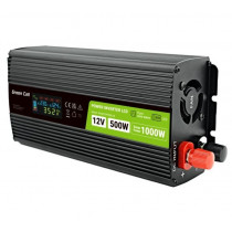 Green Cell Przetwornica LCD 12V 500W/1000W Czysty sinus z wyświetlaczem