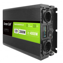 Green Cell Przetwornica LCD 12V 2000W/4000W Czysty sinus z wyświetlaczem