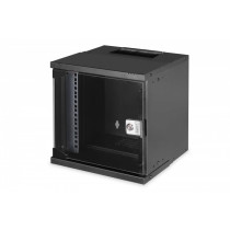 Digitus Szafa sieciowa wisząca 10 cali 6U, SOHO PRO 324 x 316 x 298 mm, nośność 60kg, drzwi szyba, niezłożona, Czarna