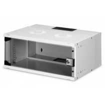 Digitus Szafa sieciowa wisząca 19' 4U, SOHO PRO 240 x 540 x 400 mm, nośność 60kg, drzwi szyba, niezłożona, Szara