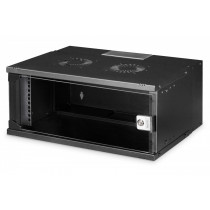 Digitus Szafa sieciowa wisząca 19' 4U, SOHO PRO 240 x 540 x 400 mm, nośność 60kg, drzwi szyba, niezłożona, Czarna