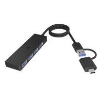 RaidSonic Technology Hub IB-HUB1424-C3 4-Port USB Typ-A, złącze Typ-C/A