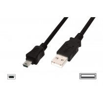 Assmann Kabel połączeniowy USB 2.0 HighSpeed 'Canon' Typ USB A/miniUSB B (5pin) M/M czarny 1,8m