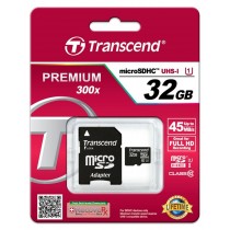 Transcend TS32GUSDU1 karta pamięci Micro SDHC 32GB Class 10 UHS-I PREMIUM + adapter SD
