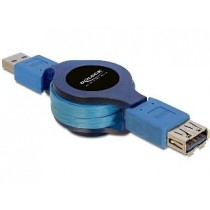 DeLOCK Przedłużacz USB-A M/F 3.0 1m niebieski zwijany na rolce FLAT