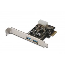 Digitus Karta rozszerzeń/Kontroler USB 3.0 PCI Express, 2xUSB 3.0, Low Profile, Chipset: UPD720202