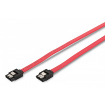 Assmann Kabel połączeniowy Serial ATA z zatrzaskami Typ SATA (7pin)/SATA (7pin) Ż/Ż 0,5m Czerwony