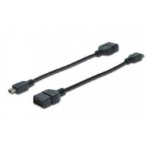 Assmann Kabel adapter USB 2.0 HighSpeed OTG Typ miniUSB B (5pin)/USB A M/Ż 0,2m Czarny