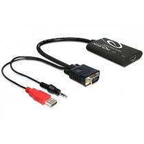 DeLOCK Adapter VGA(M)+Audio 3.5mm Jack(M)+Power USB AM->HDMI(F) 23cm