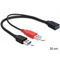 DeLOCK Kabel USB 3.0 AMx2->AF 30cm