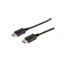 Assmann Kabel połączeniowy DisplayPort z zatrzaskami 4K 60Hz UHD Typ DP/DP M/M czarny 1m
