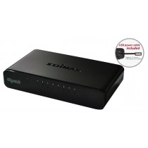 Edimax ES-5800G V3 8x 10/100/1000Mbps Switch, opt. power supply via USB cable (incl.)