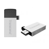 Transcend 32GB JetFlash 380 OTG Silver Plating USB2.0 Micro USB Port and Full-size USB Port