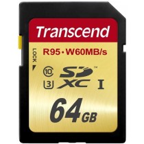 Transcend TS64GSDU3 karta pamięci SDXC 64GB Class10 UHS-I U3 read/write: 95/60MB/s