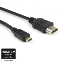 Qoltec 50509 Kabel HDMI A męski Micro HDMI D męski 1m