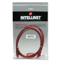 Intellinet Network Solutions INTELLINET Network Cable Cat6 U/UTP 3.0m 10ft. Red RJ-45 Male / RJ-45 Male Gold-plated contacts Polybag