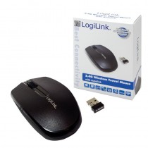 LogiLink Maus ID0114 - Schwarz Notebookmaus mit 2,40 GHz Technologie von mit optischem Sensor und 1200 dpi Abtastung für h
