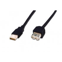 Assmann Kabel przedłużający USB 2.0 HighSpeed Typ USB A/USB A M/Ż 5m Czarny