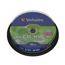 Verbatim 43480 CD-RW cake box 10 700MB 12x