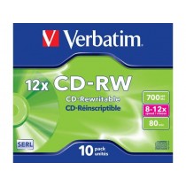 Verbatim 43148 CD-RW jewel case 10 700MB 12x