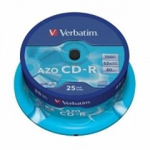 Verbatim 43352 CD-R cake box 25 700MB 52x Crystal DataLife+ AZO