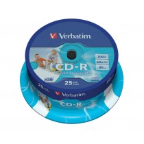 Verbatim CD-R 52x 700MB 25P CB Printable 43439
