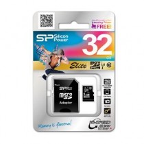 Silicon-Power microSDHC 32GB CL10/UHS-1 40/15 MB/s Elite + adapter