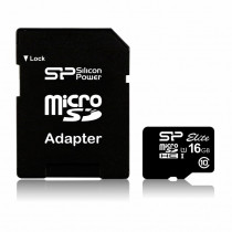 Silicon-Power microSDHC 16GB CL10/UHS-1 40/15 MB/s Elite + adapter
