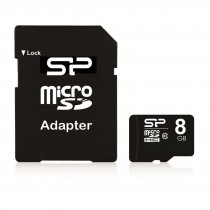 Silicon-Power SILICON POWER Karta Pamięci Micro SDHC 8GB Class 10 +Adapter